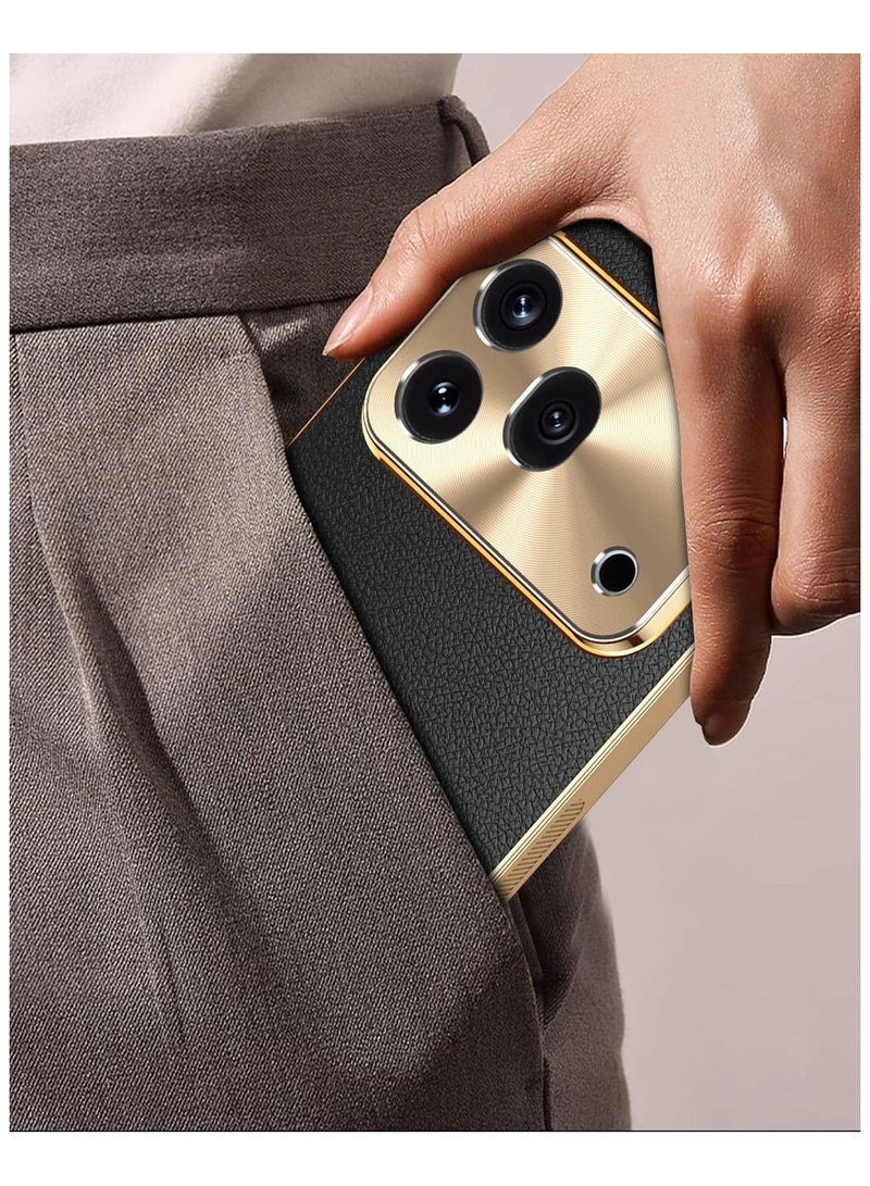 general Leather case compatible with the Honor 600 Pro 5G, textured pattern cover, shock-resistant lens protector, suitable for the Honor 600 Pro - Image 5
