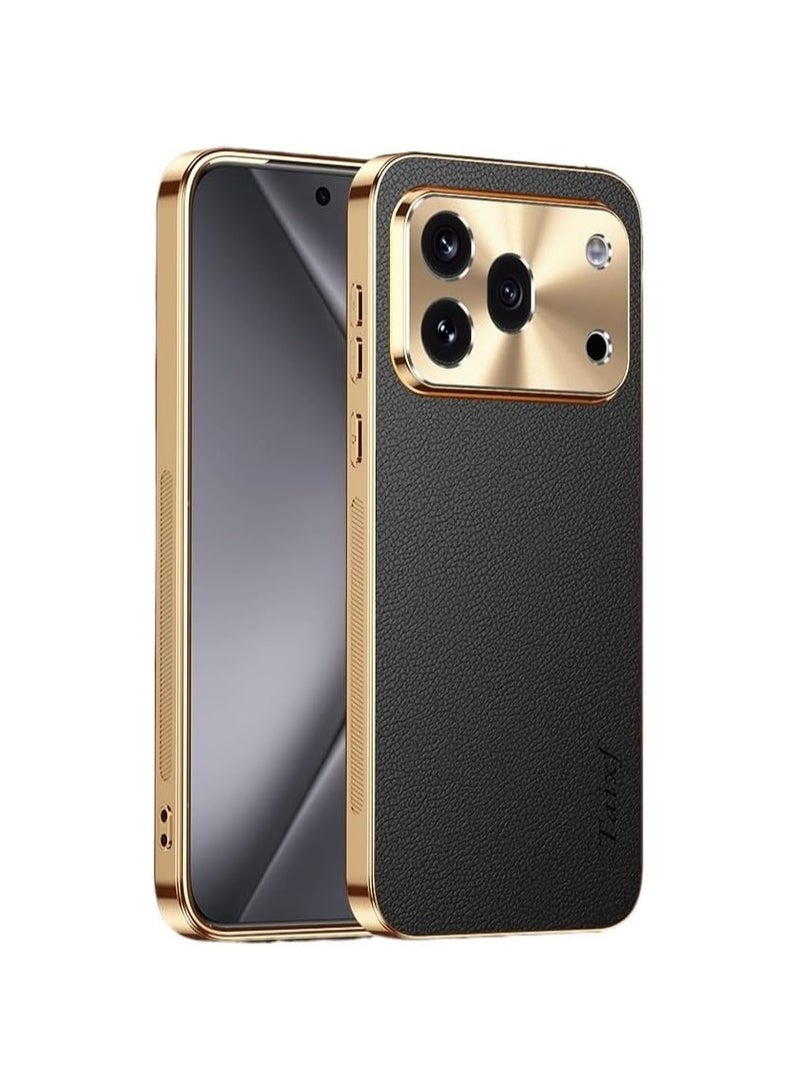 general Leather case compatible with the Honor 600 Pro 5G, textured pattern cover, shock-resistant lens protector, suitable for the Honor 600 Pro - Image 1