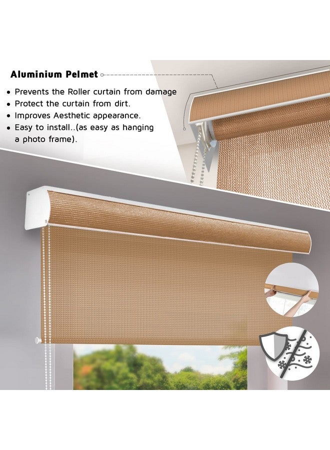 HIPPO Roller Blind Curtain for Outdoor Shade HDPE Corded 90% Sun & UV Protection, Air Flow Design, Light Filtering Balcony Roll-up Blinds (Sand, 3FTX7FT) - Image 3