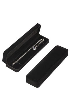 Long Velvet Jewelry Chain Necklace Gift Box Set, Bracelet Storage Case, Jewelry Display Box for Wedding, Engagement, Proposal, Birthday and Anniversary 1 Piece (Black)