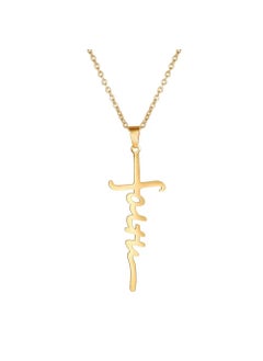 Generic NingZi Cross Necklace HipHop Dance Trendy Gold 