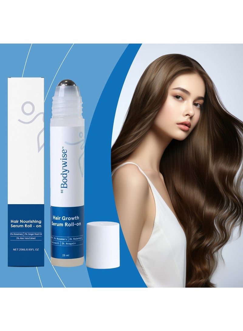 Be Bodywise 3% Redensyl & Rosemary Hair Growth Serum (Roll On) | Pack of 1 | 2% Anagain | Thicker & Stronger Hair | Prevents Hairfall & Stimulates Hair Follicles | For All Hair Types | 25 ml - Image 1