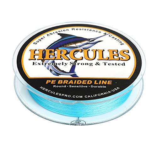 HERCULES Super Cast 500M 547 Yards Braided Fishing Line 20 LB Test for Saltwater Freshwater PE Braid Fish Lines Superline 8 Strands - Blue, 20LB (9.1KG), 0.20MM - Image 4