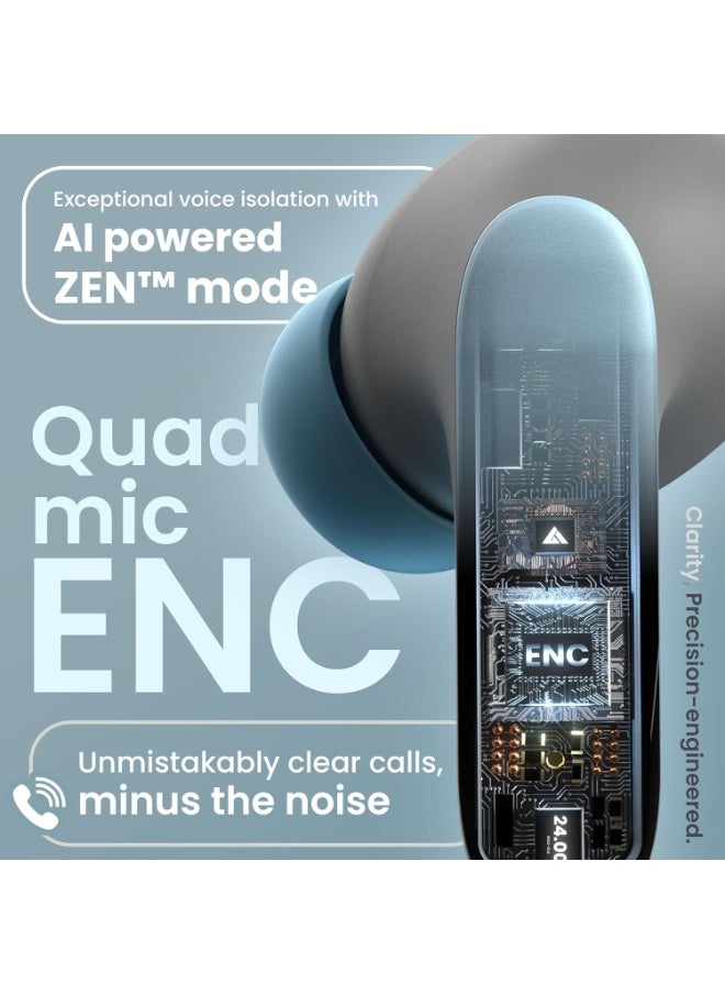 Boult Audio - Boult Audio Z20 Pro Truly Wireless Bluetooth Ear Buds with 60H Playtime, 4 Mics Clear Calling, 45ms Low Latency, Rich Bass Drivers, Touch Controls, IPX5 TWS Earbuds Bluetooth Wireless (Powder Blue) - Image 1