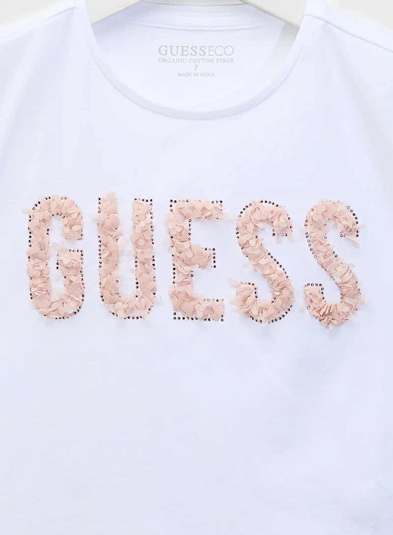 GUESS Kids Logo Crew Neck T-Shirt