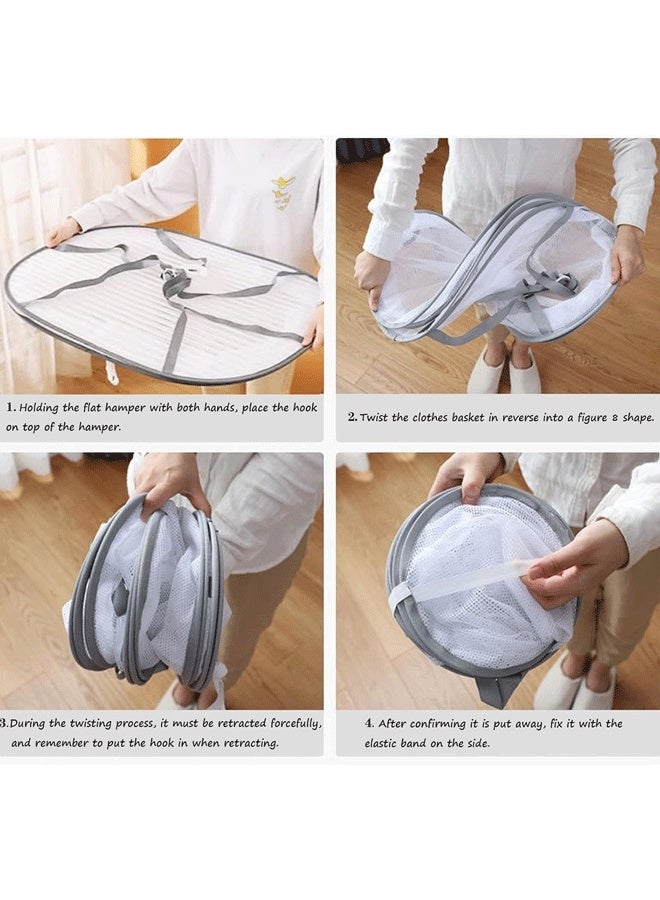 XiuWoo Hanging Drying Net Herb Drying Rack Foldable Fish Mesh Rack Net 19.7"x27.6"x25.5" Large 3 Layer Collapsible Dry Net with Zippers for Drying Fish Plants Vegetables Fruit Herb Flowers Clothes (White) - Image 3