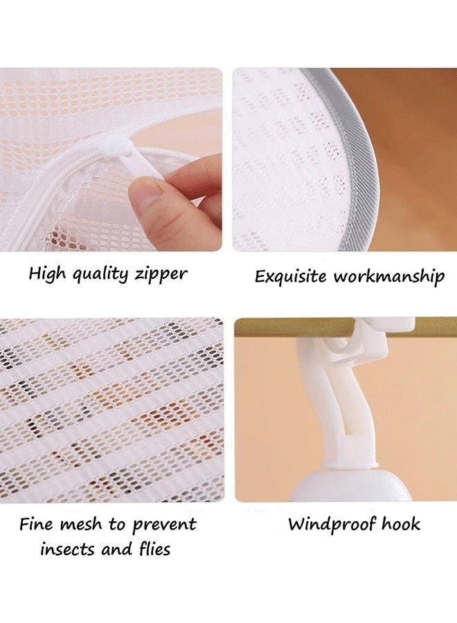 XiuWoo Hanging Drying Net Herb Drying Rack Foldable Fish Mesh Rack Net 19.7"x27.6"x25.5" Large 3 Layer Collapsible Dry Net with Zippers for Drying Fish Plants Vegetables Fruit Herb Flowers Clothes (White) - Image 5