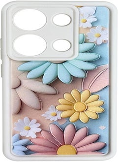 Silicon TPU Case Camera Protection with 3D Cheerful Prints For Xiaomi Redmi Note 13 Pro 5G / Poco X6 5G (Colorful Flowers)