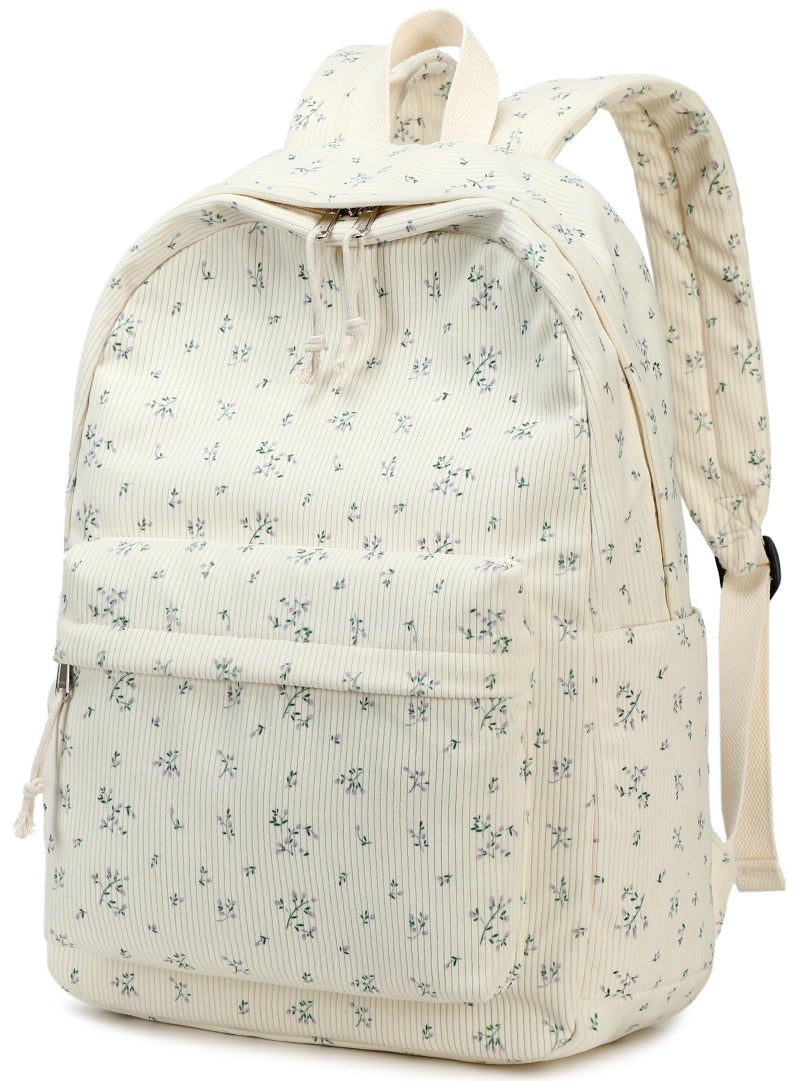 BTOOP School Backpack for Teens Large Corduroy Bookbag Lightweight 15.6 inch Laptop Bag for Girls Women Casual High School College - Image 1