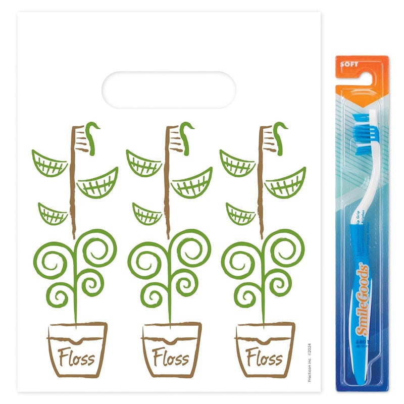 Practicon Growing Smiles Dental Giveaway Bags, 8" x 10", 100 Pack - Image 3