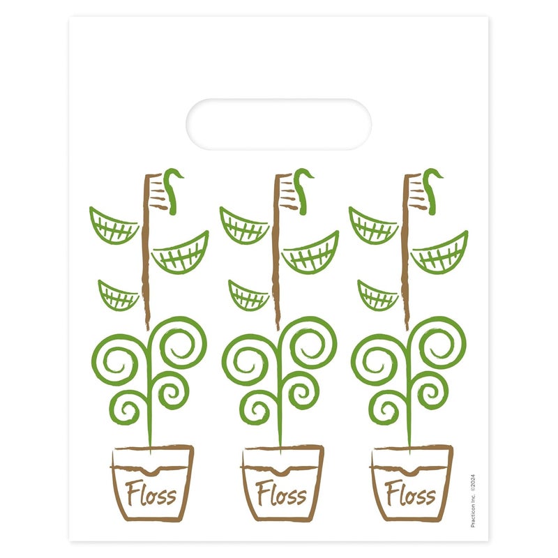 Practicon Growing Smiles Dental Giveaway Bags, 8" x 10", 100 Pack - Image 1