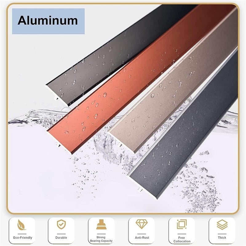 JCAKES Floor Transition Strip Metal Floor Transition Strip T-Moulding Aluminum Alloy Flooring Transition Strip for Doorways for Tiles for Doorways Decorate (Size : 90cm, Style : A) - Image 4