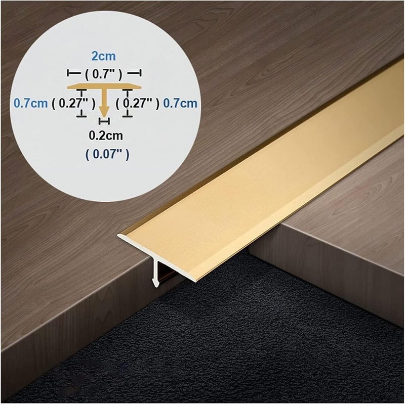 JCAKES Floor Transition Strip Metal Floor Transition Strip T-Moulding Aluminum Alloy Flooring Transition Strip for Doorways for Tiles for Doorways Decorate (Size : 90cm, Style : A) - Image 5