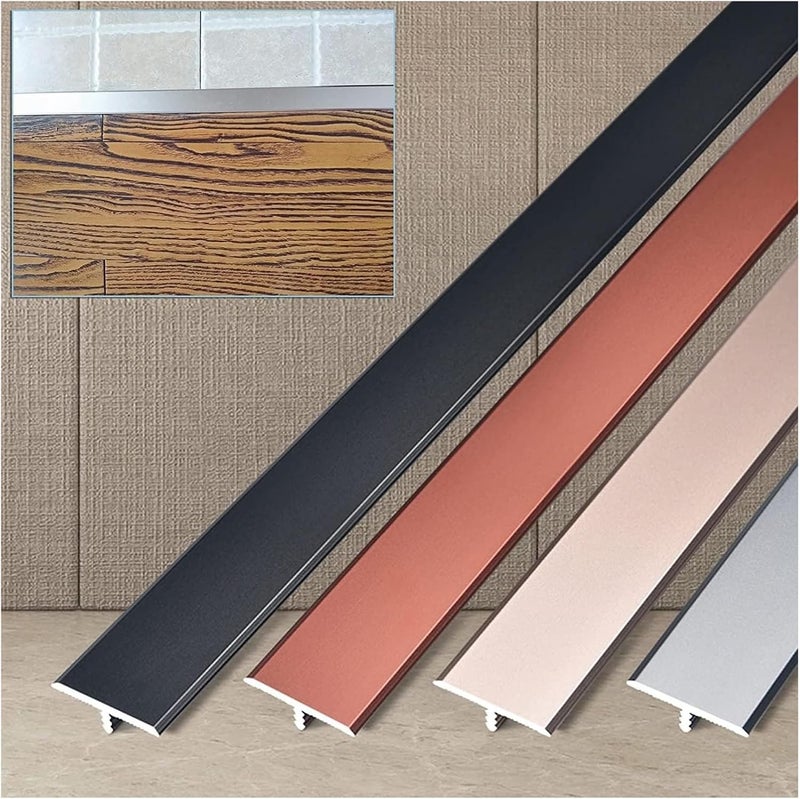 JCAKES Floor Transition Strip Metal Floor Transition Strip T-Moulding Aluminum Alloy Flooring Transition Strip for Doorways for Tiles for Doorways Decorate (Size : 90cm, Style : A) - Image 2