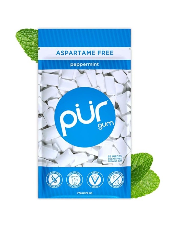 PUR Gum Aspartame Free Chewing Gum 100% Xylitol Natural Peppermint Flavored Gum 55 Pieces Pack of 1  - Image 1