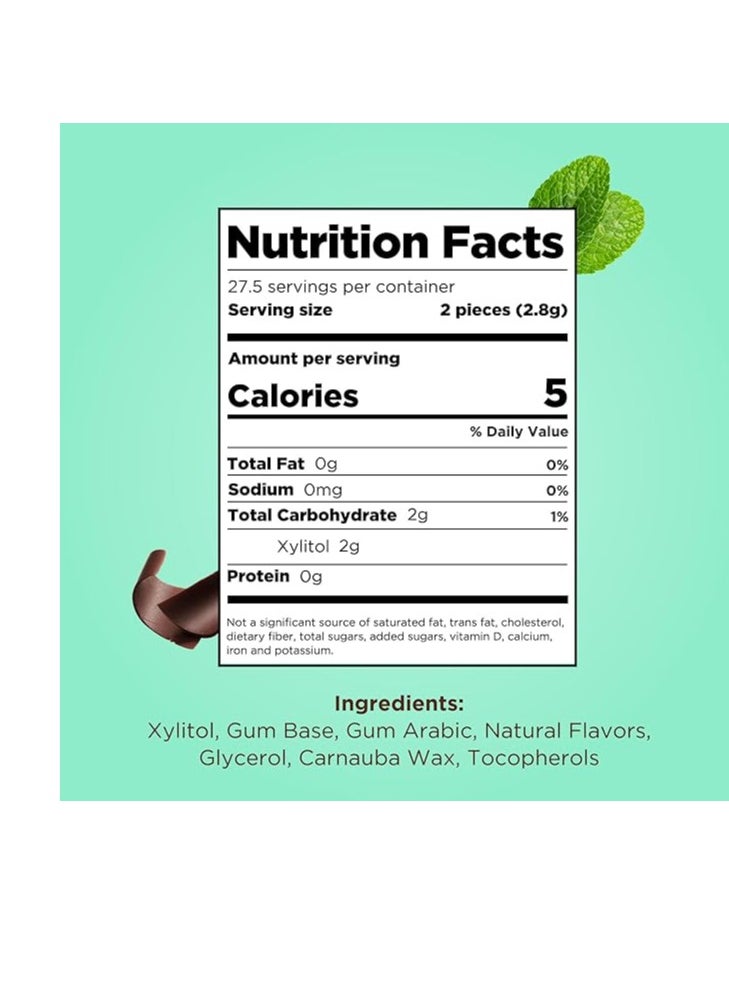 PUR Gum Aspartame Free Chewing Gum 100% Xylitol Natural Peppermint Flavored Gum 55 Pieces Pack of 1  - Image 2