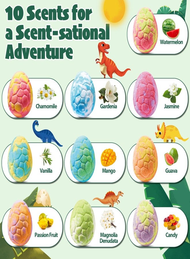 JuraFizz Dinosaur Bath Bombs for Kids with Surprise Inside, 20 Pack Natural Dino Egg Bath Bombs with Exclusive Carnivorous & Herbivorous Dinosaur Toys, Birthday Party Favors for Boys, Girls - Image 5