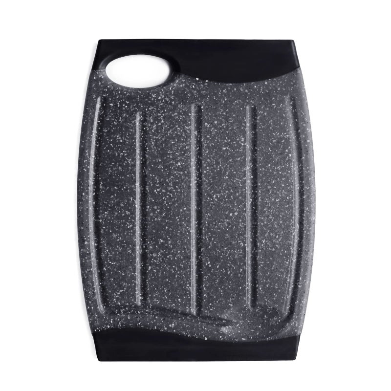 Mini Cutting Board 748 Plastic Cutting Board for Kitchen Small Cutting Board with Multiple Juice Grooves Dishwasher Safe NonSlip BPA Free Easy Grip Handle Black