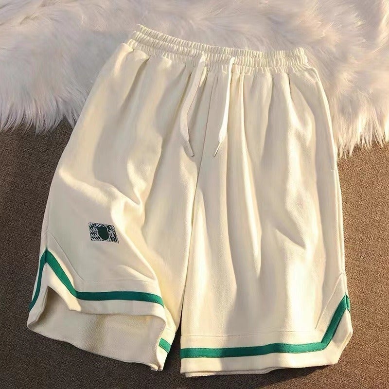 Generic American Basketball Shorts Mens Design Sense Niche oversize Pants High Street Heavy Four-and-Five Pants Sports Pants for Summer Apricot - Image 1