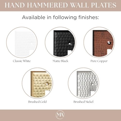 Monarch Abode 19112 Triple Switch Hand Hammered Toggle Rocker Combination Aluminum Decorative Wall Plate Switch Plate Outlet Cover, 3-Gang, Matte Black - Image 3