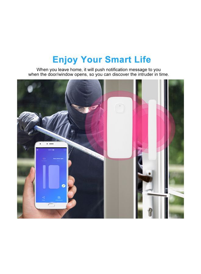 NIBEMINENT Wireless Door Magnetic Contact Sensor Alarm System White 9.7x2.9x5.7centimeter  - Image 4