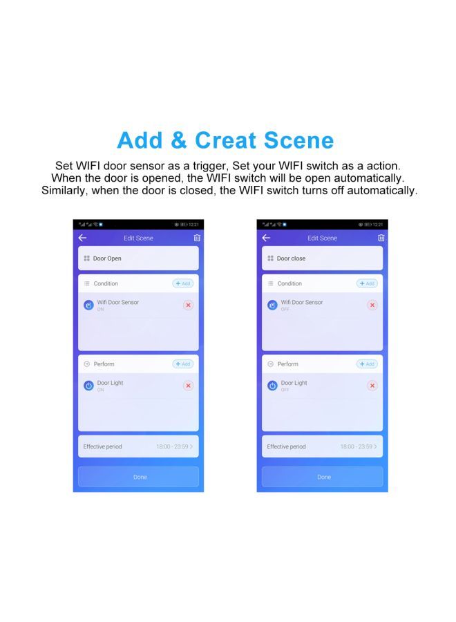 NIBEMINENT Wireless Door Magnetic Contact Sensor Alarm System White 9.7x2.9x5.7centimeter  - Image 2