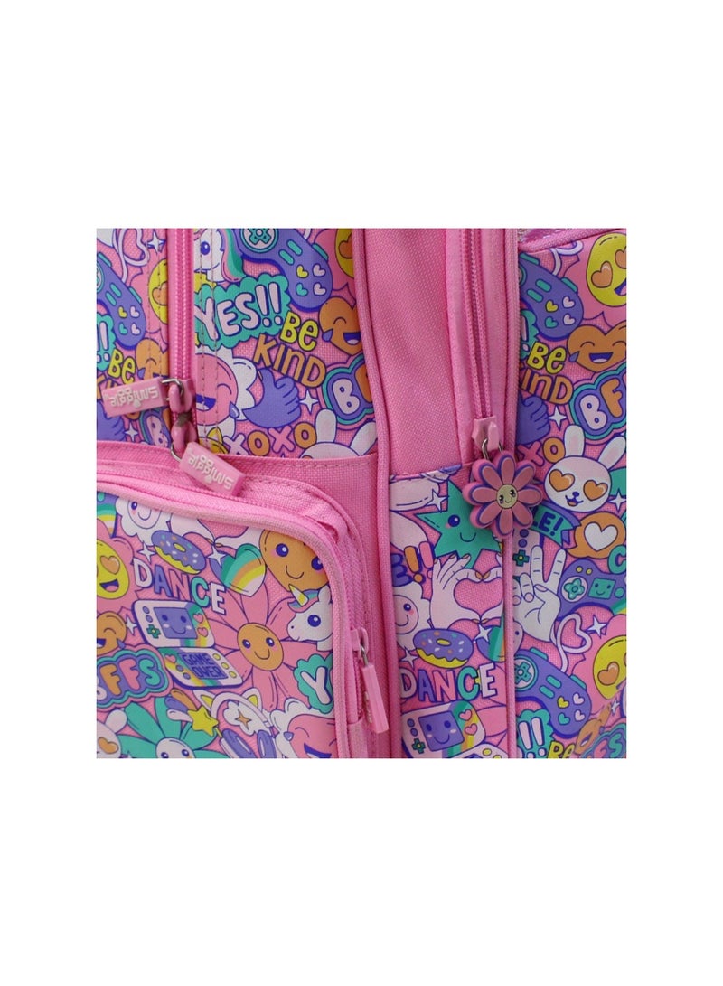 Smiggle Trolley Bag Smile Design 18 Inches – Pink - Image 3