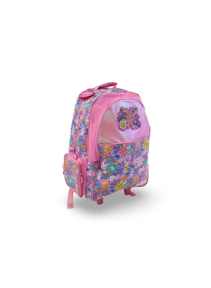 Smiggle Trolley Bag Smile Design 18 Inches – Pink - Image 1