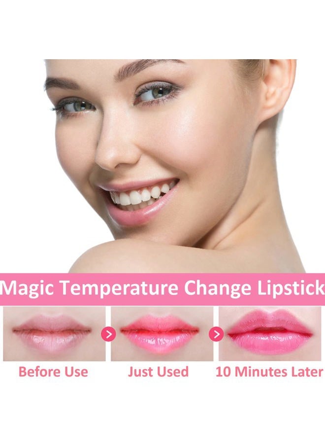 BKPPLZP 2 Pack Crystal Flower Jelly Lipstick,Magic Color Changing Lipstick,PH Clear Temperature Color Changing Lip Gloss,Lip Balm,Long Lasting Nourishing Moisturizing Lip Stick Set(Set C) - Image 4