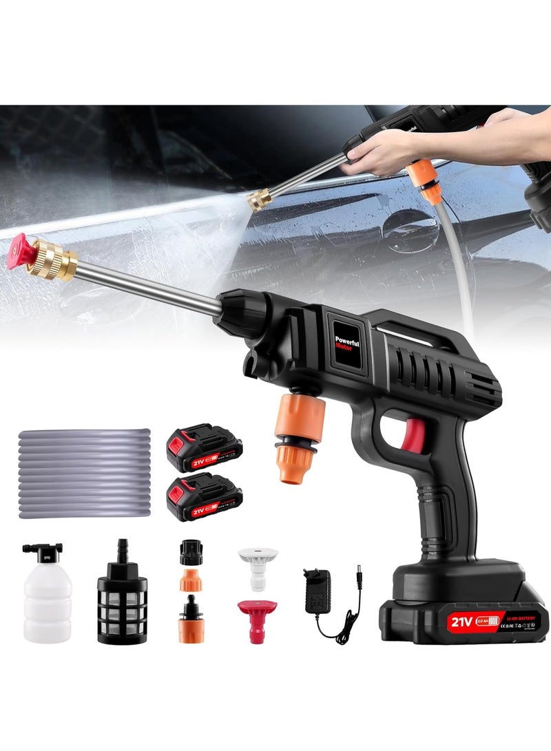 Bukela Cordless Pressure Washer,1500W Portable Battery Pressure Washer, 60Bar/870 PSI High Pressur𝗲 Washer Gun with 2 Nozzles, 2 Battery, 5m Hose Cordless Jet Washers/Pressur𝗲 Washer for Car/Floor/Patio - Image 1