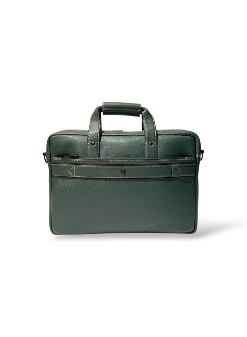 LAVERI LEATHER LAVERI Laptop Bag for Men - Leather Messenger Bag for Office - Fits up to 15 Inch Laptop - Shoulder Bag with Multiple Compartments - Executive Leather Bag for Work/Travel/Casual - 2866 - Image 3