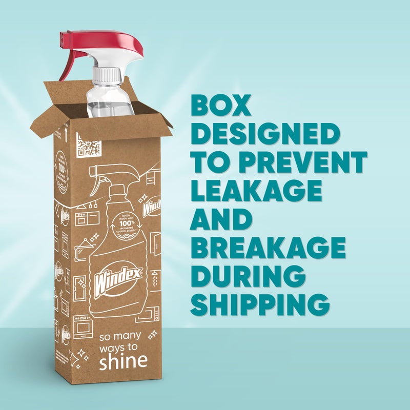 Windex Vinegar Glass and Surface Cleaner Spray Bottle, Packaging Designed to Prevent Leakage and Breaking, Surface Cleaning Spray, 23 Fl Oz - Image 2