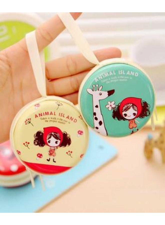 Cartoon Tinplate Coin Purse Mini Portable Round Earphone Bag Children's Small Wallet Round Coin Key Bag-Color:Prado Series Mixed Hair - Image 1