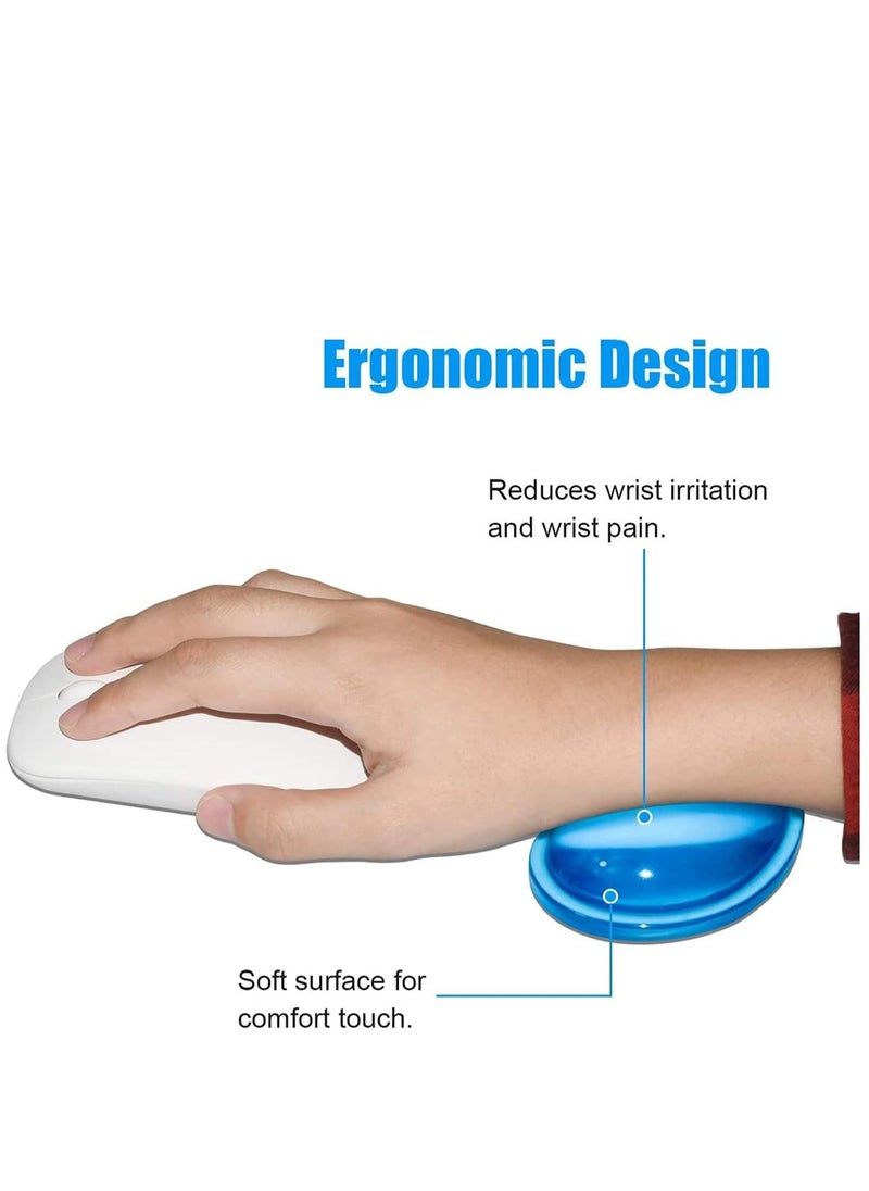 Mouse Wrist Rest Pad Soft Silicone Gel Mouse Wrist Rest Pad Cool Hand Pillow Cushion, Mouse Wrist Support, Ergonomic, Heart-Shaped Translucence, Blue, 4.3 x 2.7inch, Small Size  - Image 5