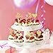 Sliverdew 24 Pcs He Asked She Said Yes Cake Topper Gold Cupcake Toppers Heart Diamond Ring Cupcake Picks Glitter Cupcake Decorations for Wedding Engagement Bridal Shower Party Cake Decorations - Image 4
