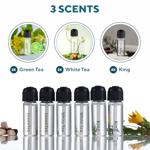 MYZI معطر هواء السيارة MYZI، معطر زيت أساسي للسيارة بدون ماء مع 6 روائح تعبئة، معطر هواء السيارة، معطر عطر السيارة - Image 3