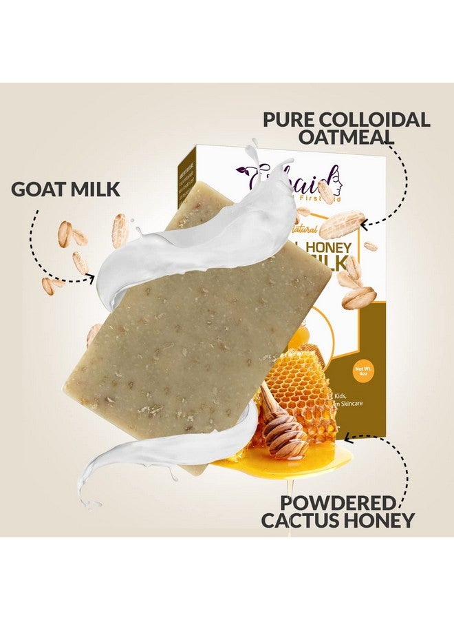 Erbaid Cactus Honey & Oats Goat'S Milk Soap Bar 4 Oz Natural Bar Soap For Women Men Kids Itchy Skin Eczema Psoriasis Rash Sunburn Skincare Calming Colloidal Oatmeal Face Cleanser & Body Wash - Image 4