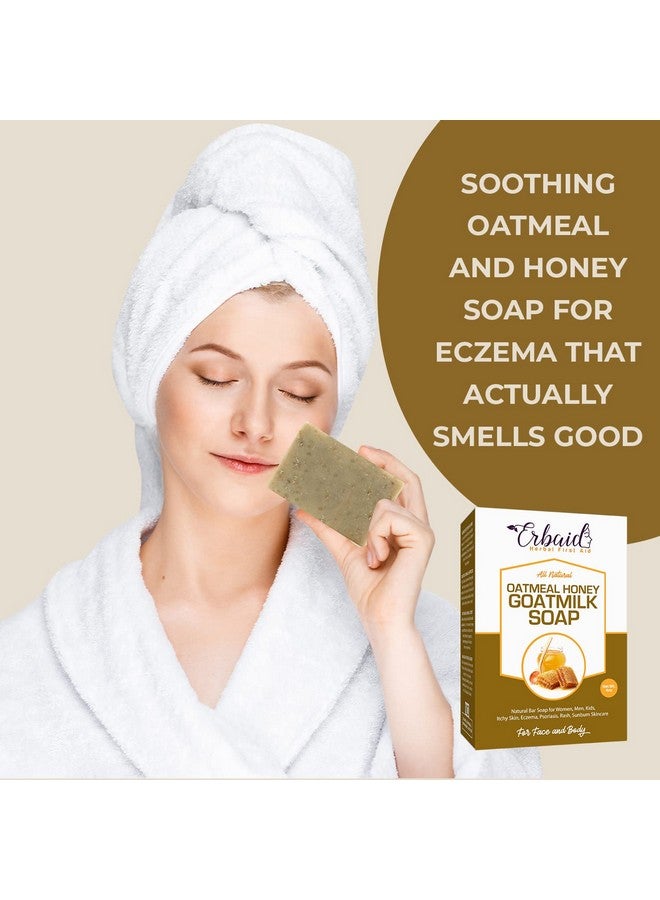 Erbaid Cactus Honey & Oats Goat'S Milk Soap Bar 4 Oz Natural Bar Soap For Women Men Kids Itchy Skin Eczema Psoriasis Rash Sunburn Skincare Calming Colloidal Oatmeal Face Cleanser & Body Wash - Image 5