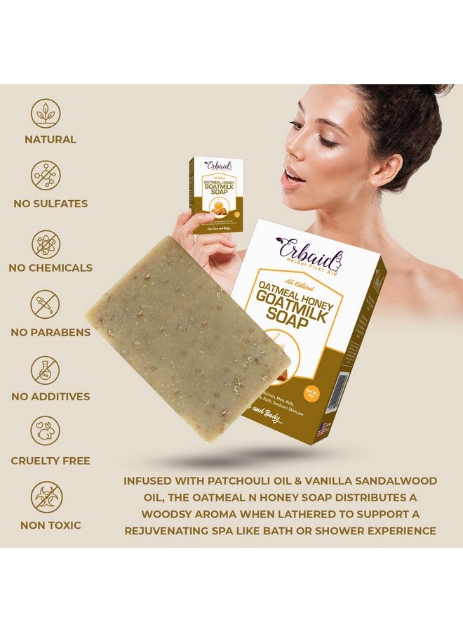 Erbaid Cactus Honey & Oats Goat'S Milk Soap Bar 4 Oz Natural Bar Soap For Women Men Kids Itchy Skin Eczema Psoriasis Rash Sunburn Skincare Calming Colloidal Oatmeal Face Cleanser & Body Wash - Image 3