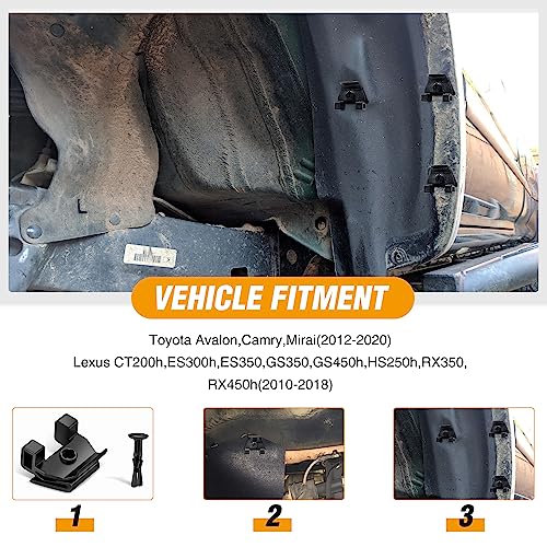 GOOACC 20 Sets Fender Liner Bumper Cover Clips and Pin Retainer for Toyota Lexus 53879-06100 47749-06010 Camry Avalon CT200h ES300h ES350 GS350 RX350 RX450h HS250h 53879-30040 47749-50090 - Image 5