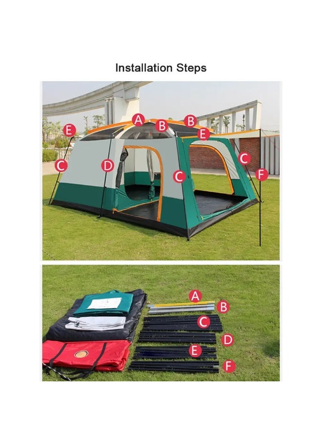 توبيز خيمة توبي الجديدة للتخييم الخارجي بطبقتين، تتسع من ٤ إلى ٦ أشخاص، غرفة نوم وغرفة معيشة، كابينة عائلية (أخضر) - Image 3