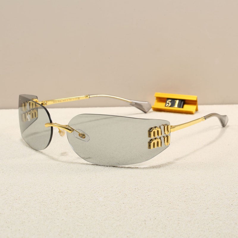 2025 M-Brand SMU A51S Unframed Narrow Frame Sunglasses for Women, UV400 Protection, Composite Nylon Lenses, Versatile Style for Fishing, Travel, Cycling, Fashion, Driving, Stage Performances, and Parties