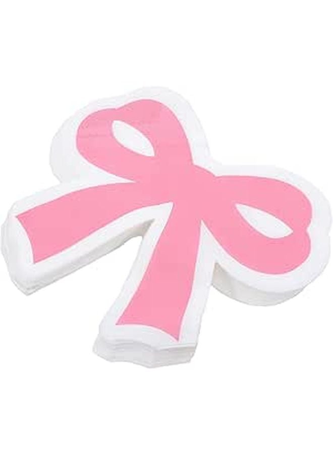 Pink Bow Tie Design Disposable Paper Napkins 40 Pieces For Birthday Party Shower - Image 1