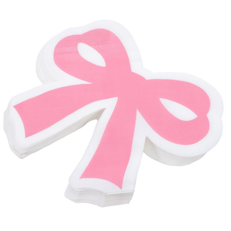 Pink Bow Tie Design Disposable Paper Napkins 40 Pieces For Birthday Party Shower - Image 2