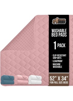 Gorilla Grip Gorilla Grip Washable Toddler Mattress Incontinence Pads, Reusable Waterproof Bed Underpads, Absorbent Leak Proof, 52x34 Slip Resistant Pad Protector, Absorbs 8 Cups for Bedwetting, Elderly, Kids Pink  - Image 1