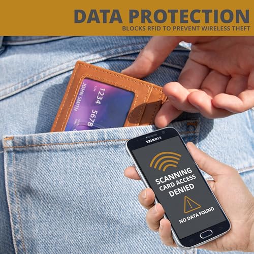 GARZINI Magic Wallet with ID Holder, Minimalist Wallet with RFID card holder, Leather Wallet for 8 cards, Sapphire Blue - Image 3