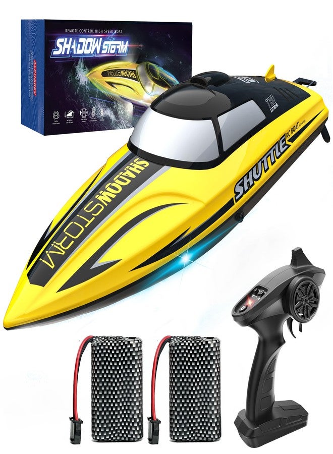 BEZGAR قارب بيزجار RC - قارب تحكم عن بعد سريع بسرعة 32+ كيلومتر في الساعة للبرك والبحيرات والمياه المالحة، قوارب سريعة بتردد 2.4GHz للبالغين والأطفال، ألعاب شاطئية مائية لصيف، هدايا عيد ميلاد للأولاد والبنات من عمر 8-12 سنة - Image 1