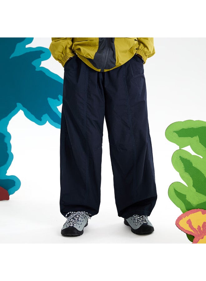 Mipo New Children's Spring Pure Cotton Breathable Long Pants Outdoor Casual Cargo Pants Navy Blue 130cm - Image 2