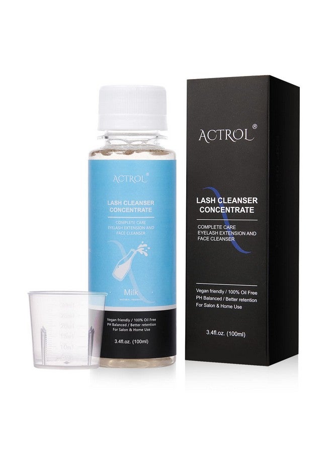 ACTROL Eyelash Shampoo Concentrate 100Ml Lash Extensions Cleanser Concentrate Milk Natural Foaming Shampoo Diy Wash For Extensions Lashes With Salon Home Care-Makes 60Ml Bottles - Image 1