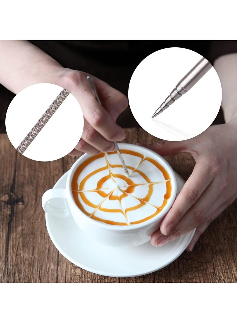 600ml Milk Frothing Jug  Stainless Steel Milk Pitcher Cup Barista Milk Jug  Stainless Steel Powder Shakers and Coffee Decorating Art Pen  Coffee Latte Art Stencils for Making Coffee Cappuccino Frothing Milk Coffee Machine  - Image 5
